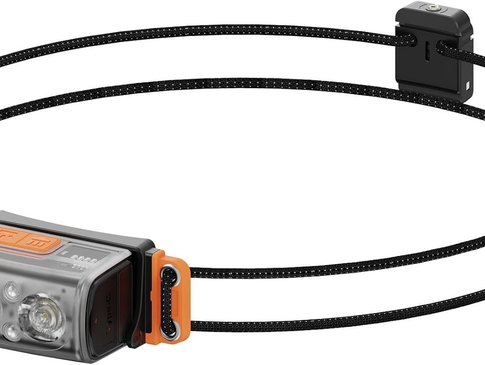 FLEXTAILGEAR 1-600 Lumen Ultra Bright Lightweight Headlamp, USB-C Rechargeable Outdoor Headlamp with White Red Light, Adjustable Headband for Camping, Back Packing, Hiking, Fishing
